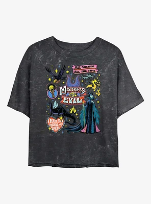 Disney Villains Mistress Of Evil Girls Mineral Wash Crop T-Shirt