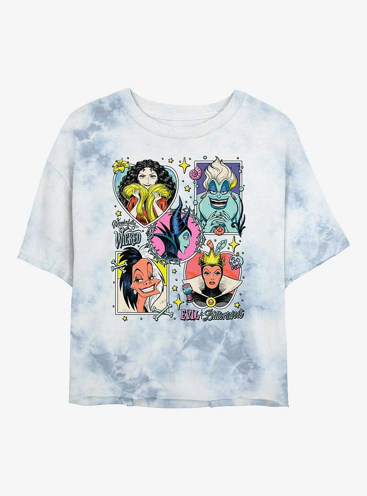 Disney Villains Evils And Bittersweet Girls Tie-Dye Crop T-Shirt