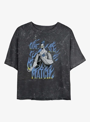 Disney Villains Game Set Match Girls Mineral Wash Crop T-Shirt