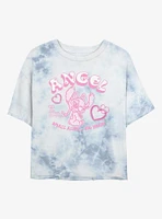 Disney Lilo & Stitch Big Smile Heart Girls Tie-Dye Crop T-Shirt