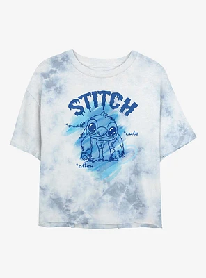 Disney Lilo & Stitch Small Cute Alien Girls Tie-Dye Crop T-Shirt