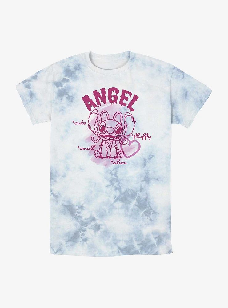 Disney Lilo & Stitch Angel Small Fluffy Cute Alien Tie-Dye T-Shirt