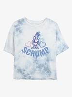 Disney Lilo & Stitch Scrump Hearts Girls Tie-Dye Crop T-Shirt