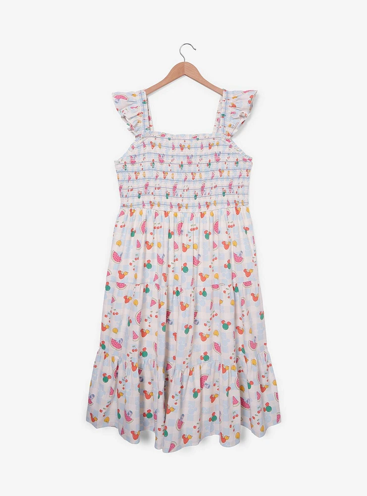Disney Mickey Mouse Gingham Fruits Allover Print Plus Tank Dress - BoxLunch Exclusive
