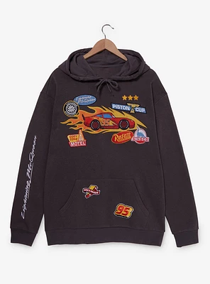 Disney Pixar Cars Lightning McQueen Badges Hoodie — BoxLunch Exclusive