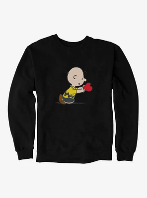 Peanuts Charlie Brown Valentine's Day Heart Card Sweatshirt