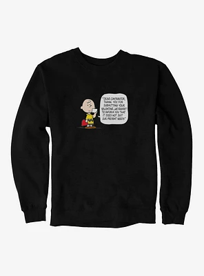 Peanuts Charlie Brown Valentine's Day Card Submission Sweatshirt