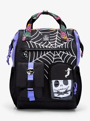 Disney The Nightmare Before Christmas Spiderweb Multi-Pocket Backpack With Jack Skellington Plush — BoxLunch Exclusive