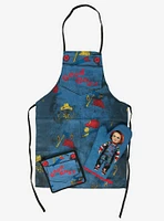 Chucky Good Guys Apron Oven Mitt And Pot Holder Set