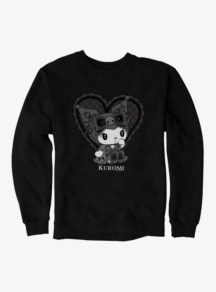 Kuromi Lacey Black Heart Sweatshirt