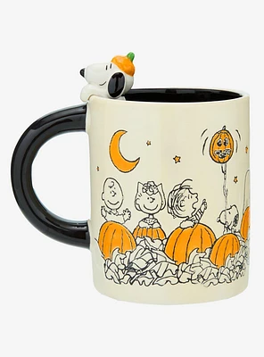 Peanuts Pumpkin Patch Scene Peeking Snoopy Mug - BoxLunch Exclusive