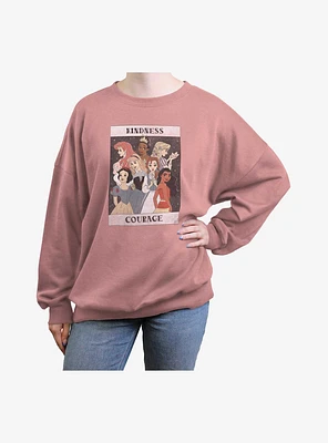 Disney Princesses Kindness And Courage Womens Oversized Sweatshirt