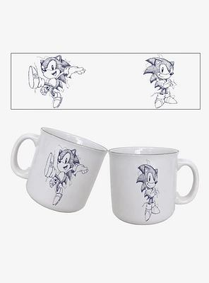 Sonic The Hedgehog Pen Sketch 20oz Camper Mug