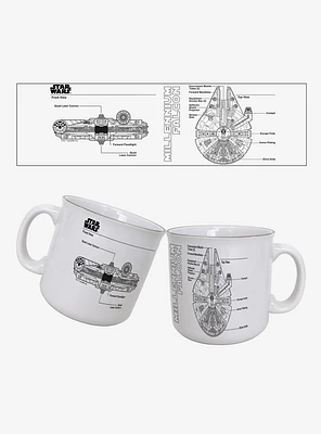 Star Wars Blueprint Millennium Falcon 20oz Camper Mug