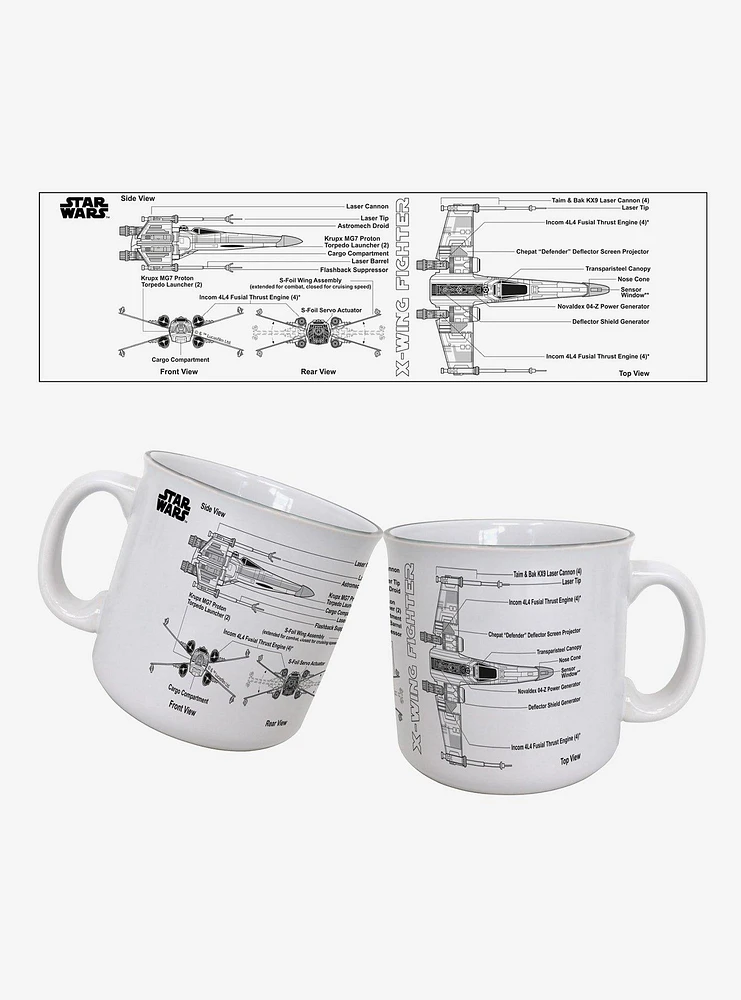 Star Wars Blueprint X-Wing 20oz Camper Mug