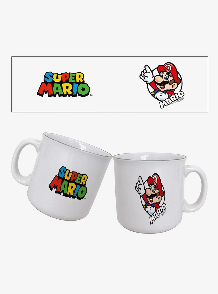 Super Mario Mario Circle Name 20oz Camper Mug