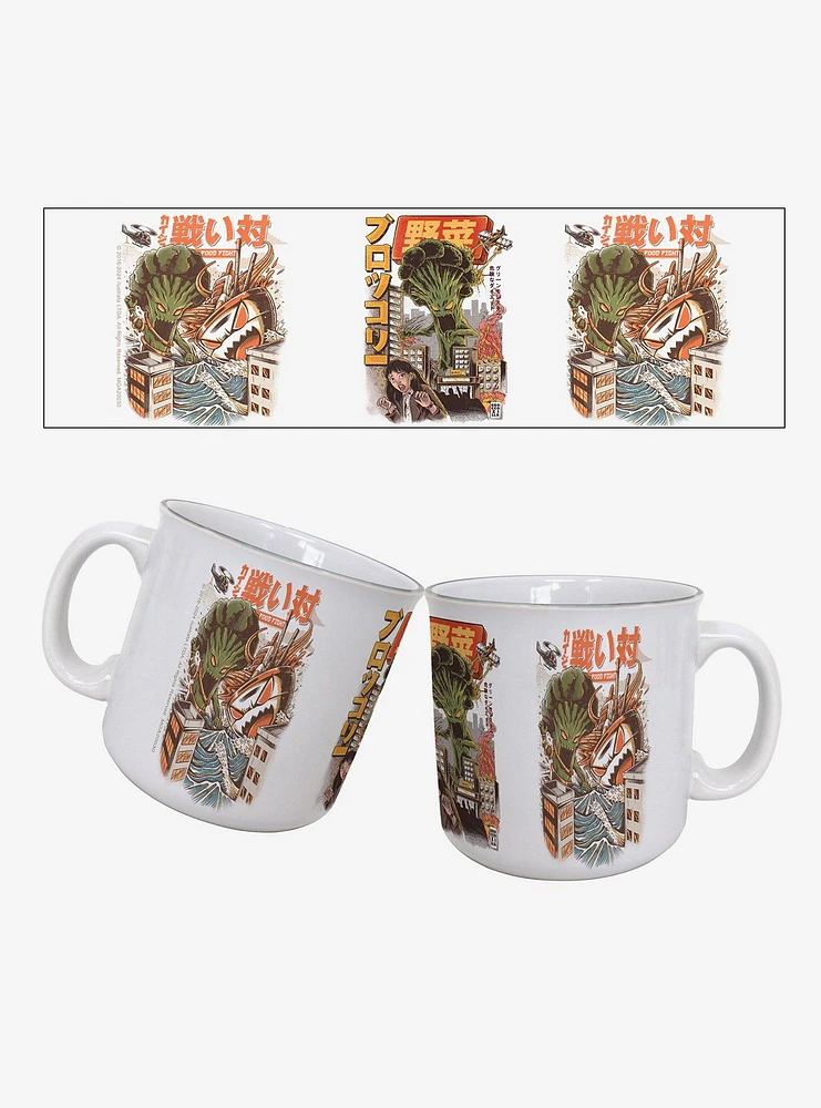 Ilustrata Broccoli Food Fight 20oz Camper Mug