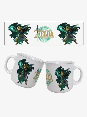 The Legend of Zelda Tears of The Kingdom Link Ultra Hand 20oz Camper Mug