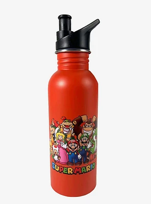 Super Mario Lineup 25oz Metal Canteen Water Bottle