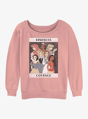 Disney Princesses Kindness And Courage Womens Slouchy Sweatshirt