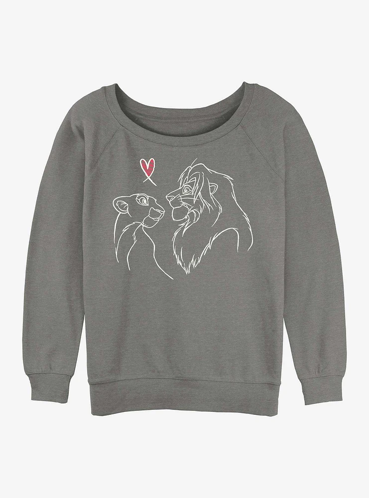 Disney The Lion King Simba And Nala Love Womens Slouchy Sweatshirt