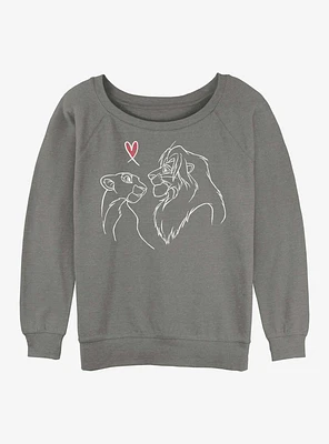Disney The Lion King Simba And Nala Love Womens Slouchy Sweatshirt