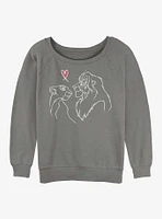 Disney The Lion King Simba And Nala Love Womens Slouchy Sweatshirt