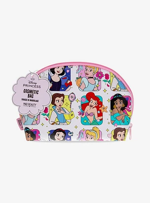 Mad Beauty Disney Princess Cartoon Grid Allover Print Cosmetic Bag