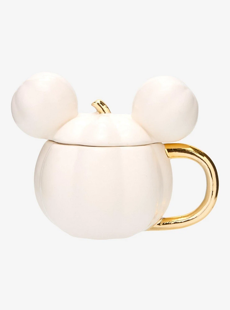 Disney Mickey Mouse Pumpkin White Mug With Lid — BoxLunch Exclusive