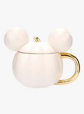 Disney Mickey Mouse Pumpkin White Mug With Lid — BoxLunch Exclusive