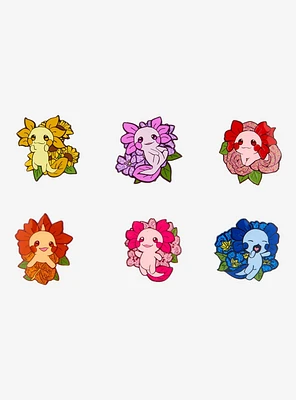 Axolotl Floral Blind Bag Glitter Enamel Pin — BoxLunch Exclusive