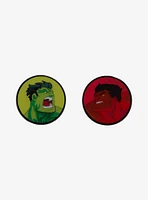 Marvel Red & Green Hulk Glow-in-the-Dark Enamel Pin Set