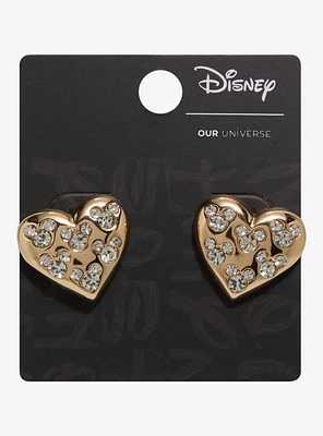 Our Universe Disney Mickey Mouse Rhinestone Heart Earrings — BoxLunch Exclusive