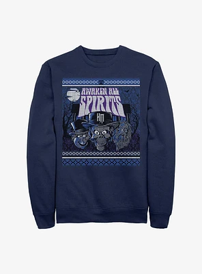 Disney The Haunted Mansion Awaken All Spirits Ugly Holiday Pattern Sweatshirt