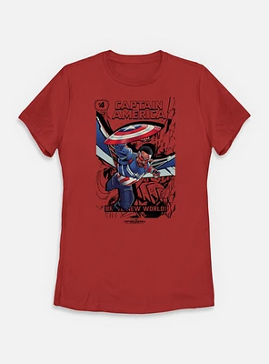 Marvel Captain America: Brave New World Comic Book Explosion Womens T-Shirt