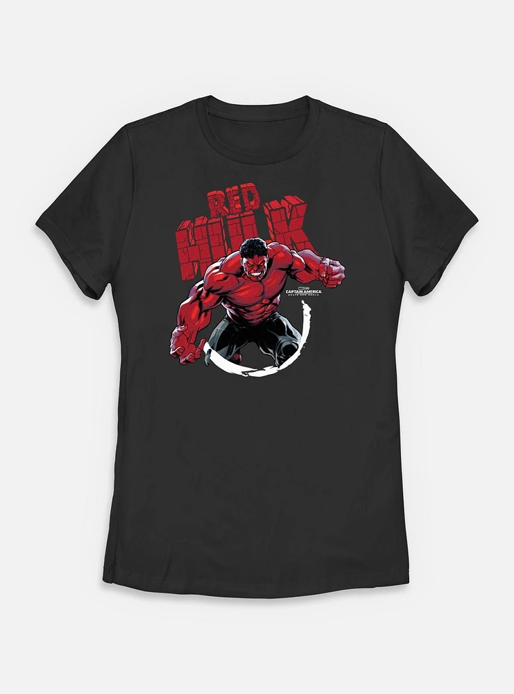 Marvel Captain America: Brave New World Red Hulk Circle Stone Womens T-Shirt