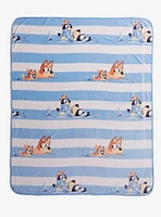 Bluey Heeler Family Swimming Striped Fleece Throw - BoxLunch Exclusive