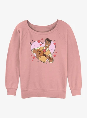 Disney The Princess And Frog Prince Naveen Heart Lockup Womens Slouchy Sweatshirt