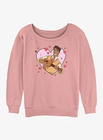Disney The Princess And Frog Prince Naveen Heart Lockup Womens Slouchy Sweatshirt