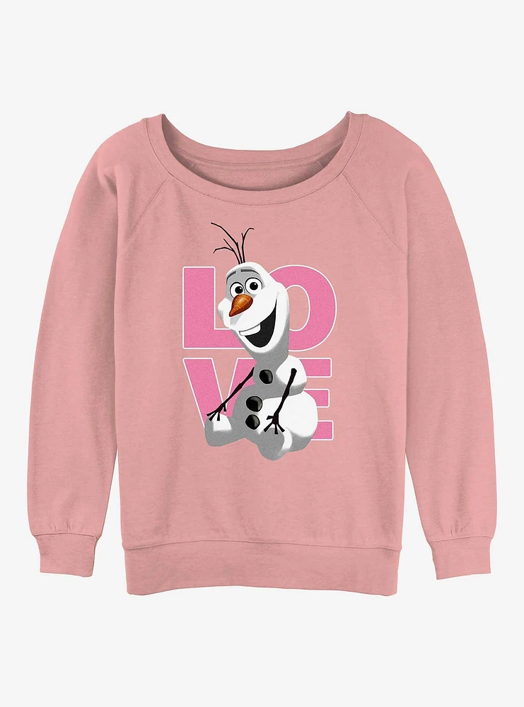 Disney Frozen Love Olaf Womens Slouchy Sweatshirt