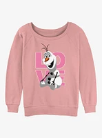 Disney Frozen Love Olaf Womens Slouchy Sweatshirt
