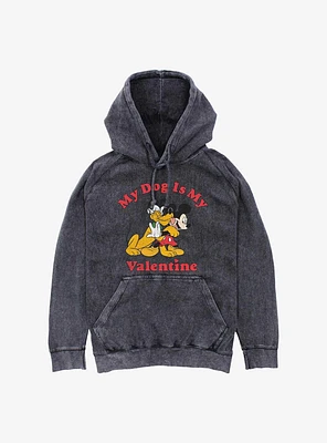 Disney Pluto My Dog Is Valentine Mineral Wash Hoodie