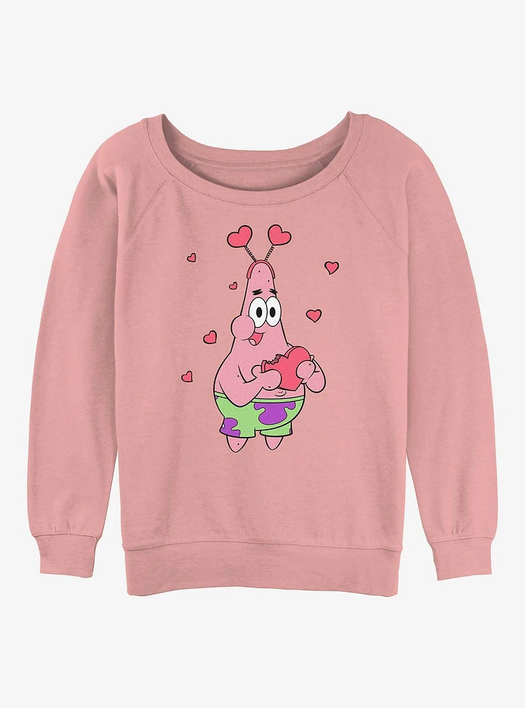 SpongeBob SquarePants Patrick Hearts Womens Slouchy Sweatshirt