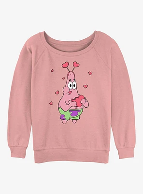 SpongeBob SquarePants Patrick Hearts Womens Slouchy Sweatshirt
