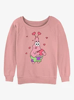 SpongeBob SquarePants Patrick Hearts Womens Slouchy Sweatshirt