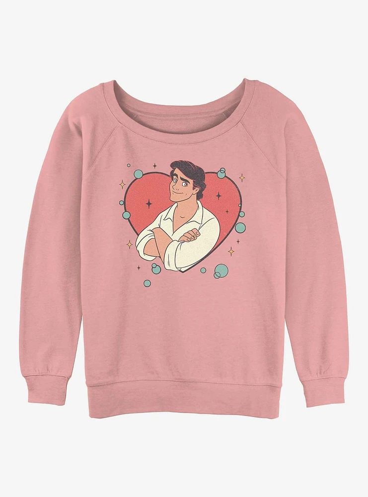 Disney Princess Prince Eric Heart Womens Slouchy Sweatshirt