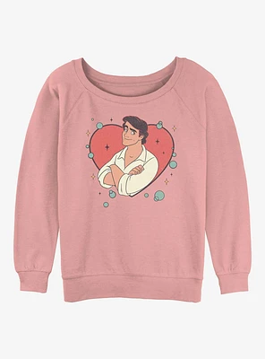 Disney Princess Prince Eric Heart Womens Slouchy Sweatshirt