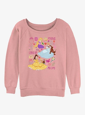 Disney Princess Friends Light Up My Life Womens Slouchy Sweatshirt