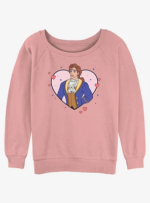 Disney Princess The Beast Prince Adam Heart Womens Slouchy Sweatshirt
