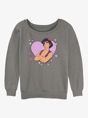 Disney Princess Aladdin Heart Womens Slouchy Sweatshirt